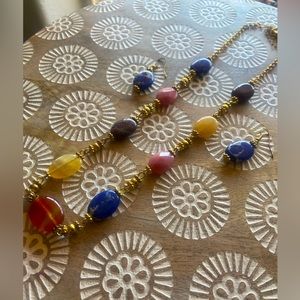 Lapis Luzili stone necklace set